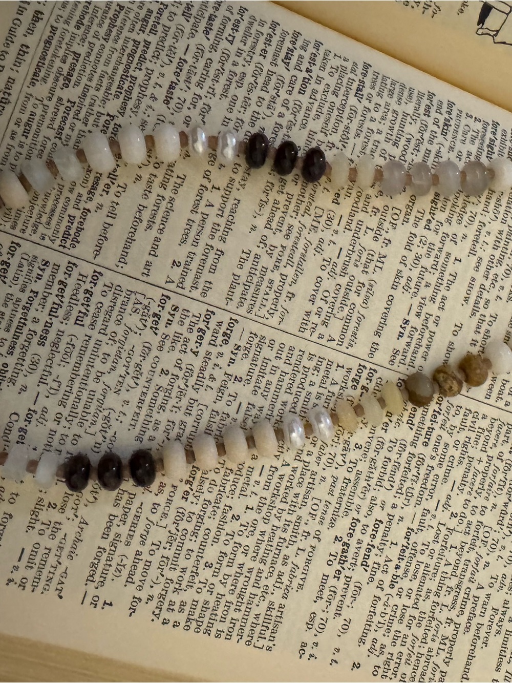 Anthropologie Multitone Neutral Beaded Necklace in Cream, White & Brown